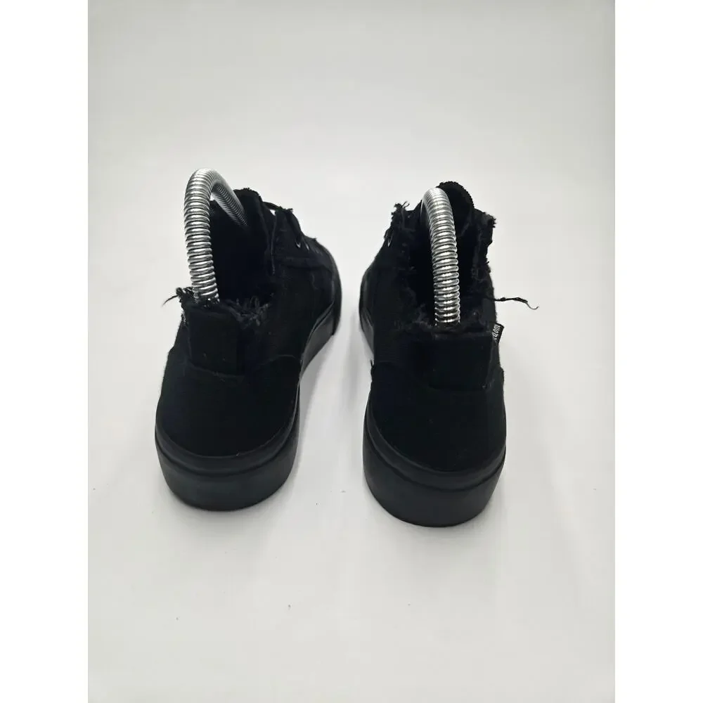 Obtaom Women's Black Canvas Low Top Casual Sneakers Size 7